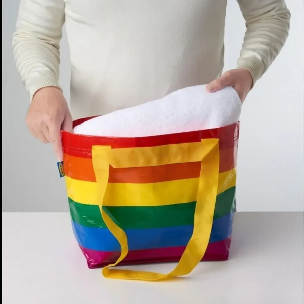 Ikea | 2020 Small Pride Bags w/ handles RAINBOW lot of 2 shopping carry all